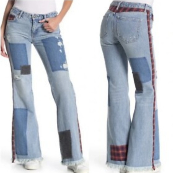 Free People Denim - Free People We The Free Patchwork Flare Jeans